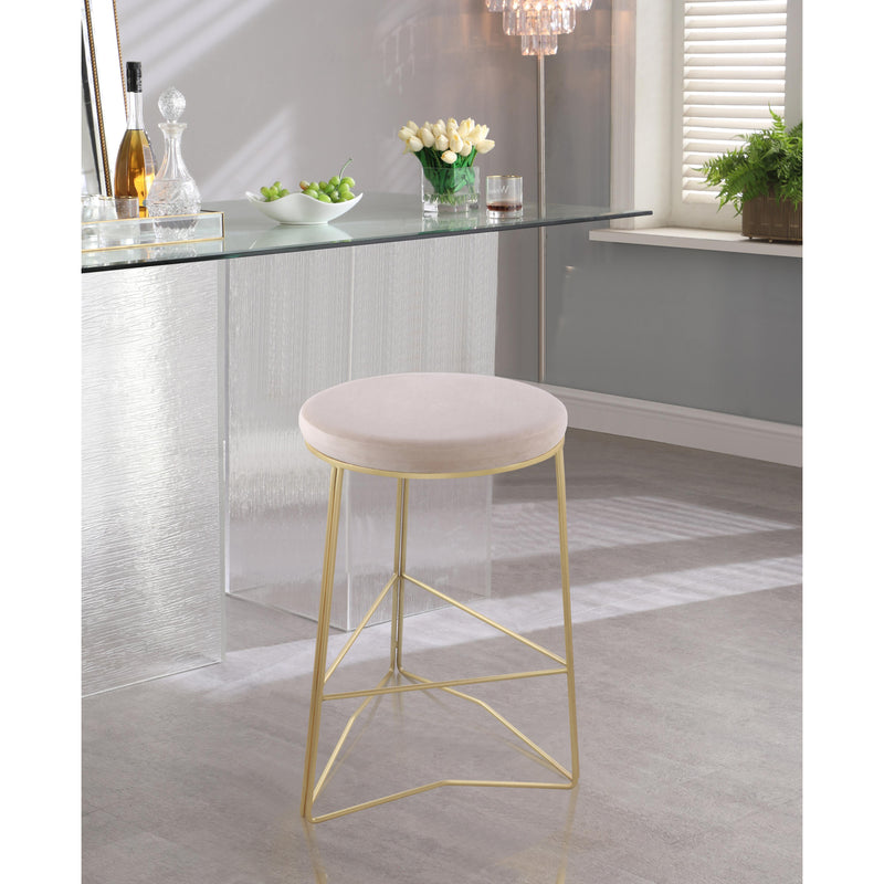 Meridian Tres Cream Velvet Counter Stool IMAGE 2