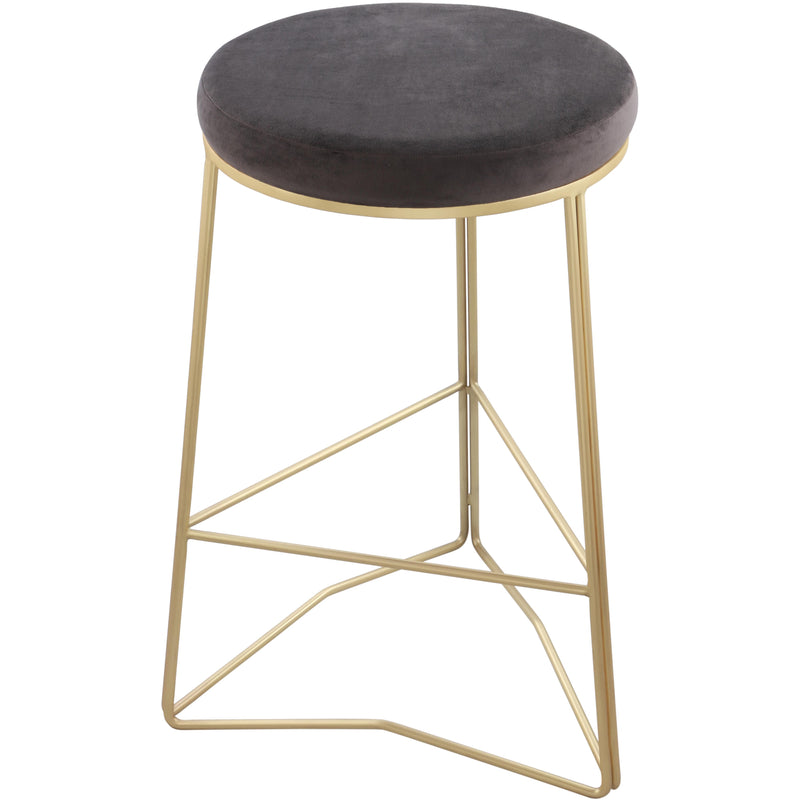 Meridian Tres Grey Velvet Counter Stool IMAGE 1