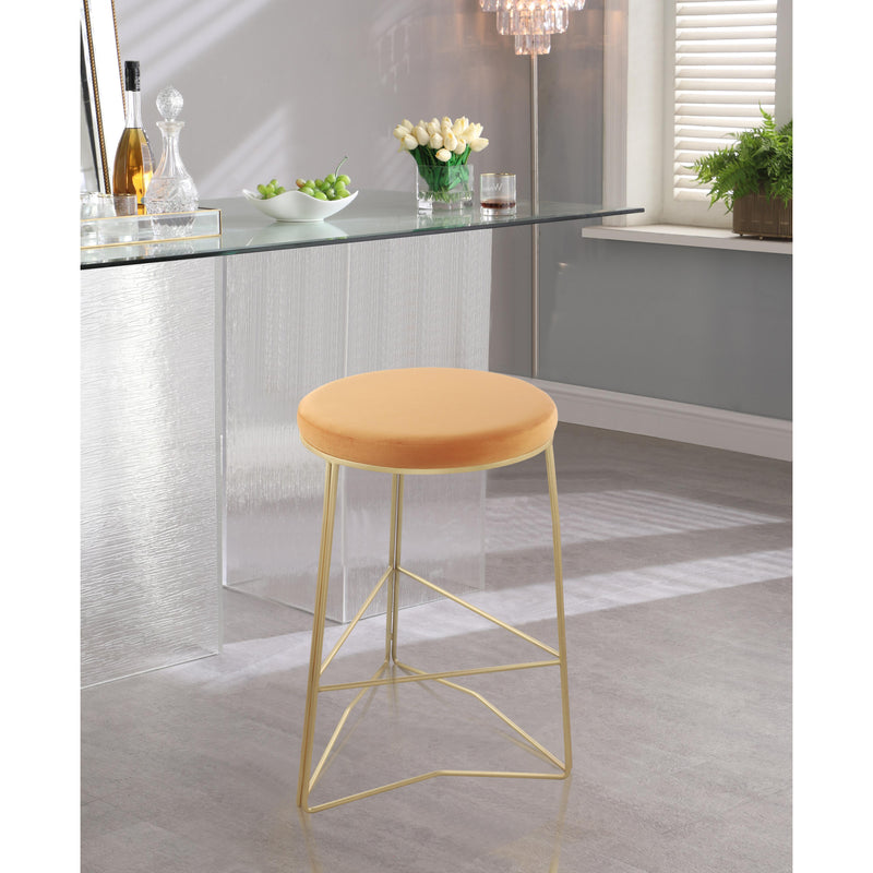 Meridian Tres Mango Velvet Counter Stool IMAGE 2