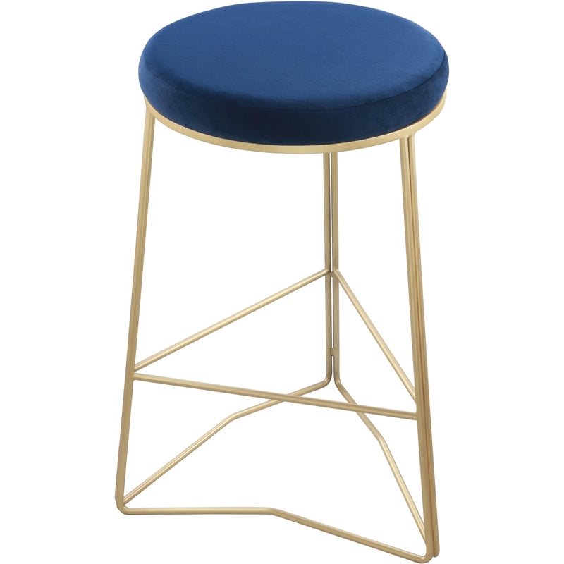 Meridian Tres Navy Velvet Counter Stool IMAGE 1