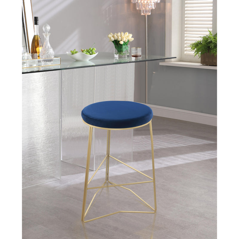 Meridian Tres Navy Velvet Counter Stool IMAGE 2