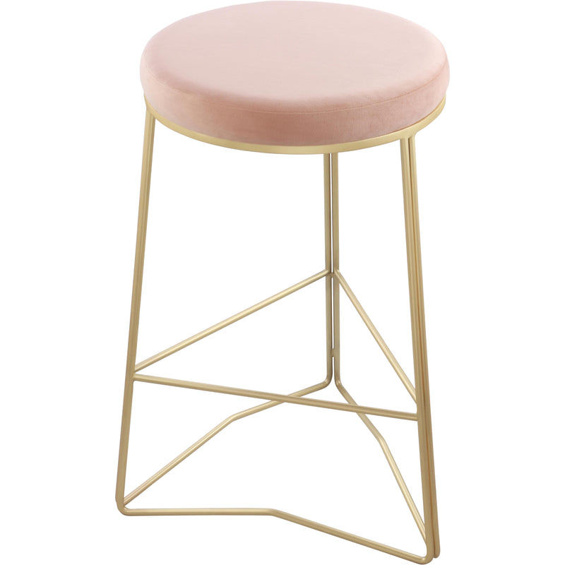 Meridian Tres Pink Velvet Counter Stool IMAGE 1