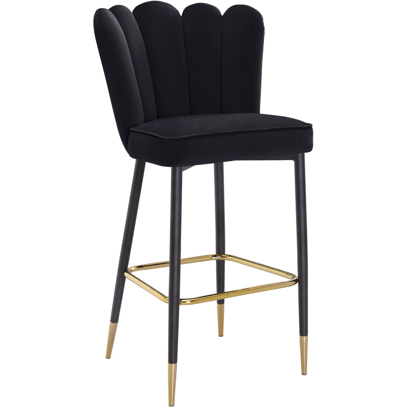 Meridian Lily Black Velvet Stool IMAGE 1