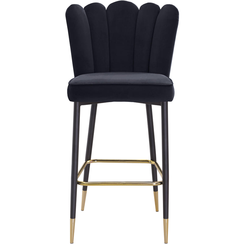 Meridian Lily Black Velvet Stool IMAGE 2