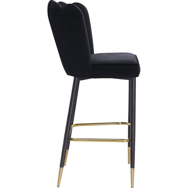 Meridian Lily Black Velvet Stool IMAGE 3