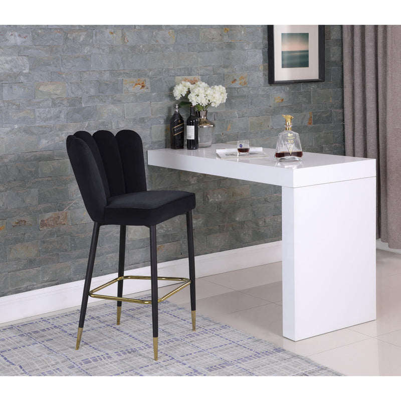 Meridian Lily Black Velvet Stool IMAGE 6