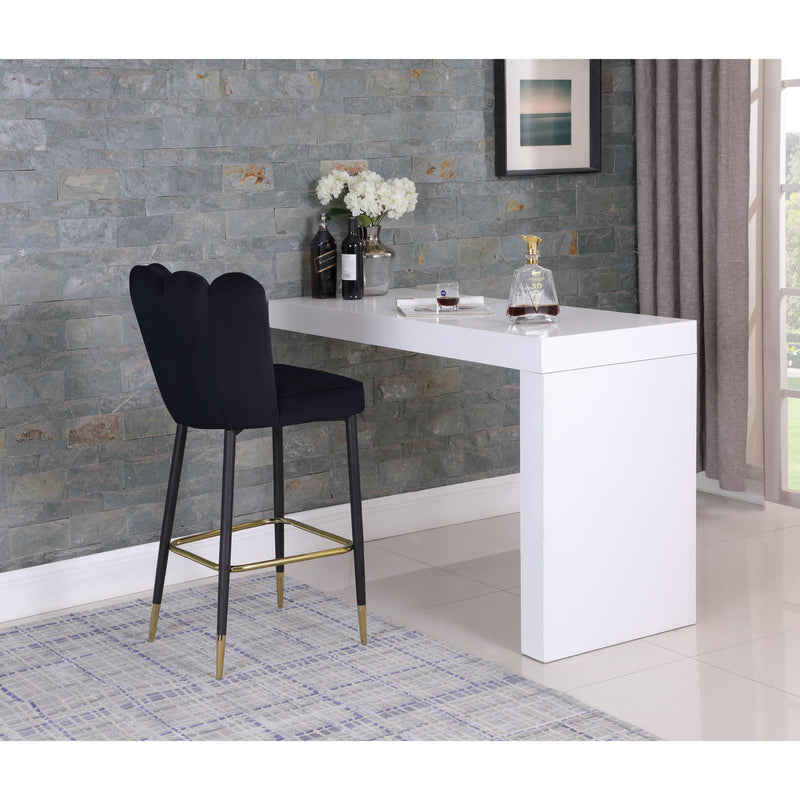 Meridian Lily Black Velvet Stool IMAGE 7