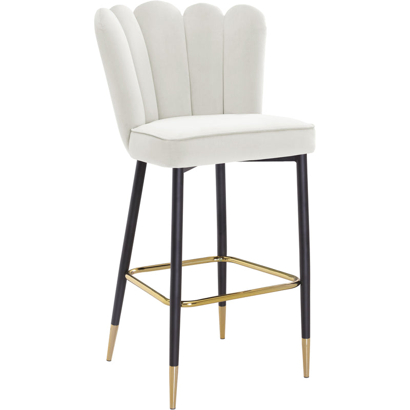 Meridian Lily Cream Velvet Stool IMAGE 1