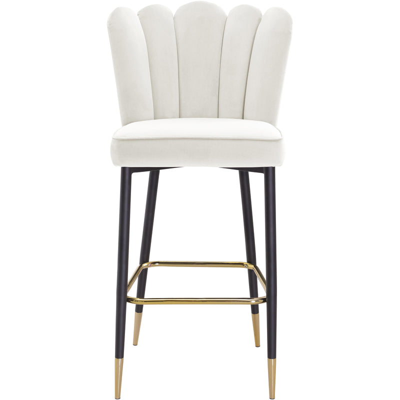 Meridian Lily Cream Velvet Stool IMAGE 2