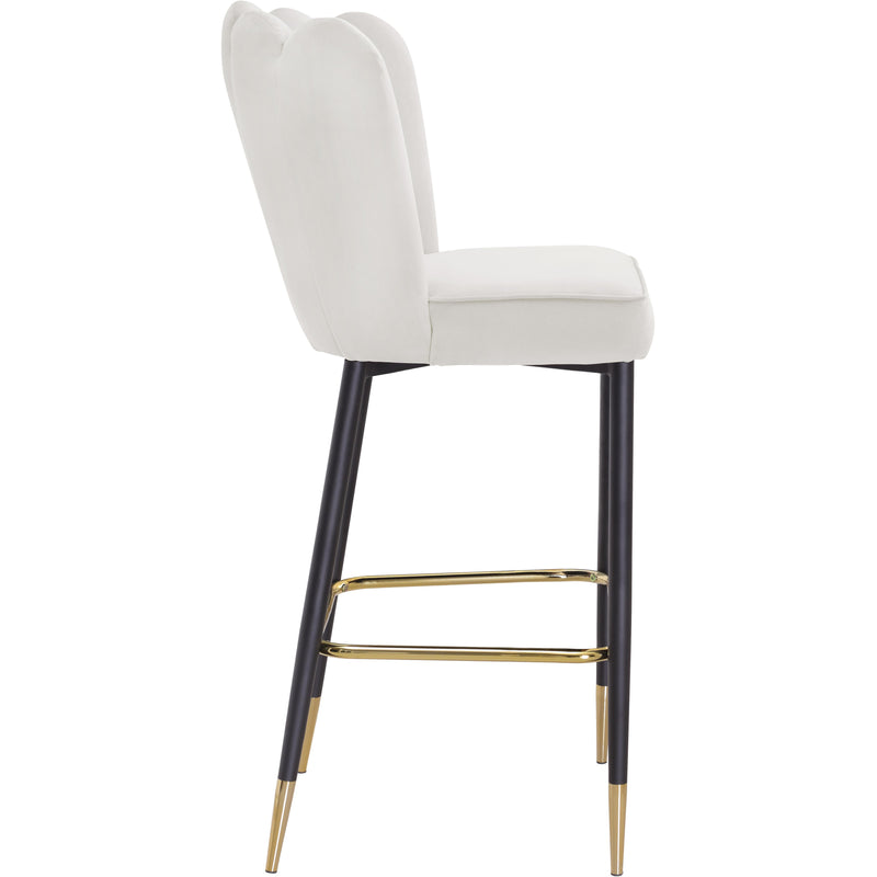 Meridian Lily Cream Velvet Stool IMAGE 3