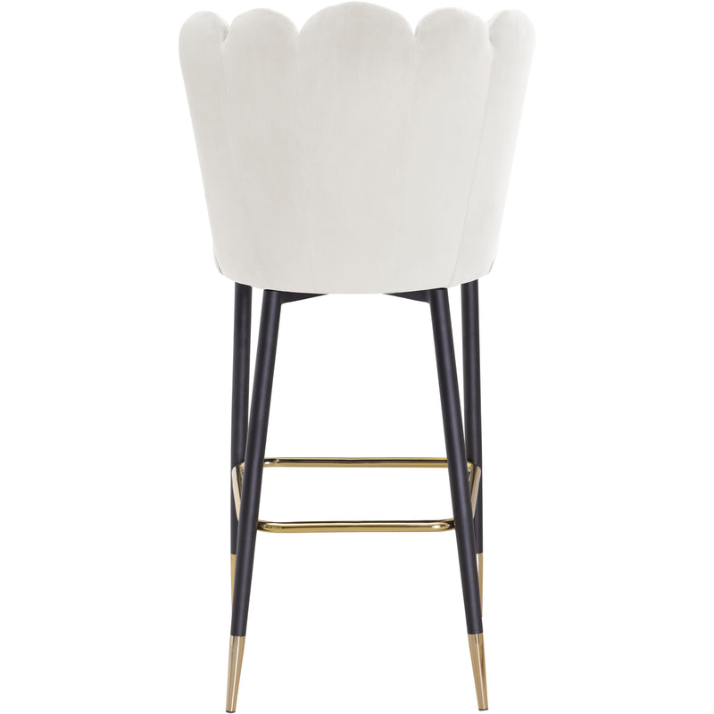 Meridian Lily Cream Velvet Stool IMAGE 4