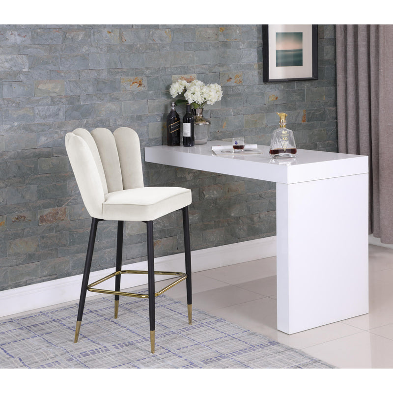 Meridian Lily Cream Velvet Stool IMAGE 6