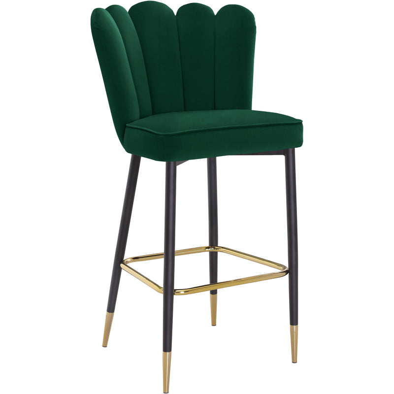 Meridian Lily Green Velvet Stool IMAGE 1