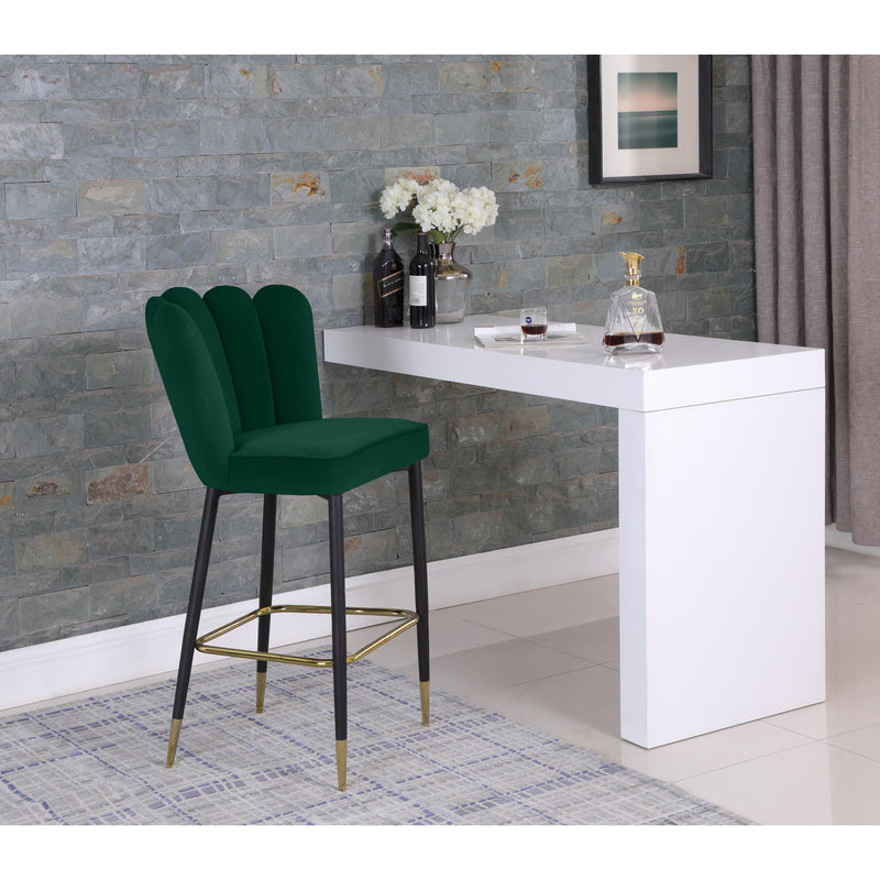 Meridian Lily Green Velvet Stool IMAGE 6