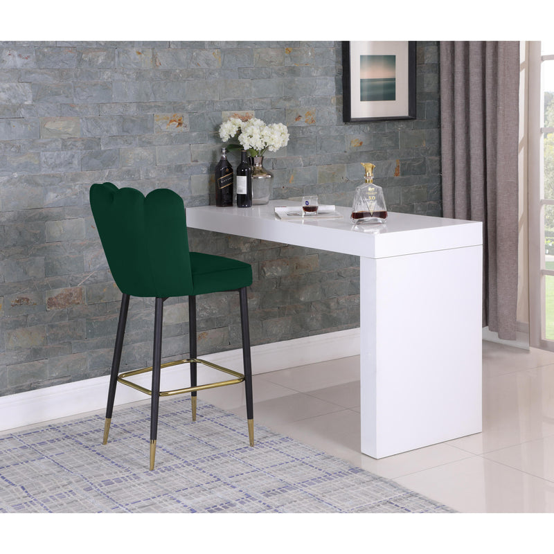 Meridian Lily Green Velvet Stool IMAGE 7