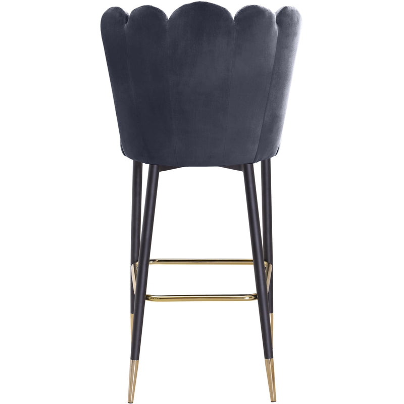 Meridian Lily Grey Velvet Stool IMAGE 4