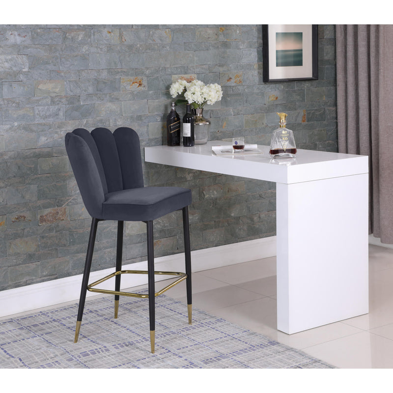 Meridian Lily Grey Velvet Stool IMAGE 6