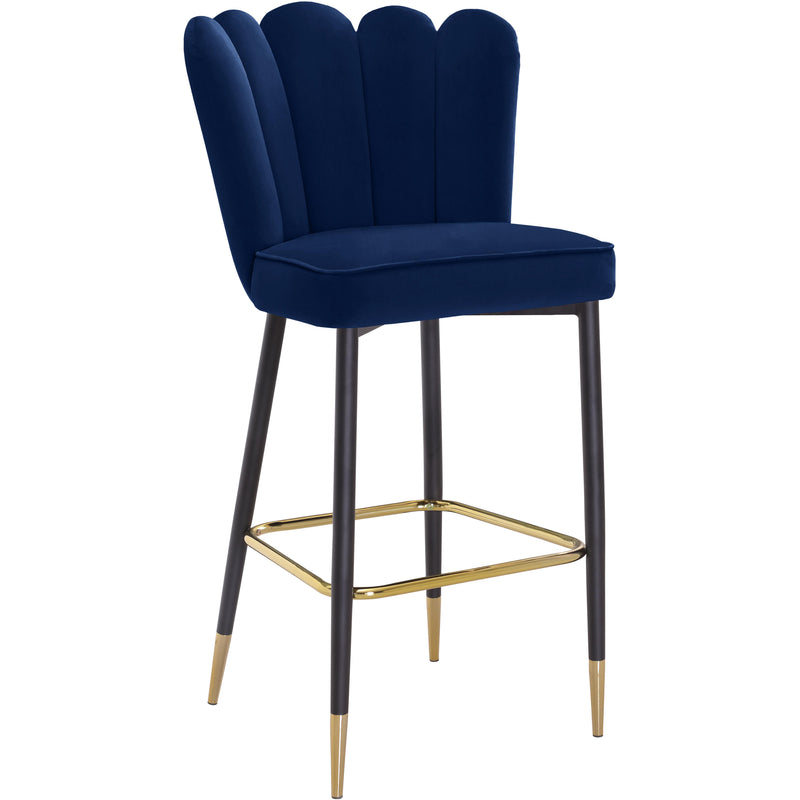 Meridian Lily Navy Velvet Stool IMAGE 1