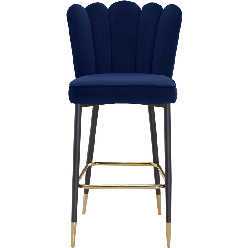 Meridian Lily Navy Velvet Stool IMAGE 2