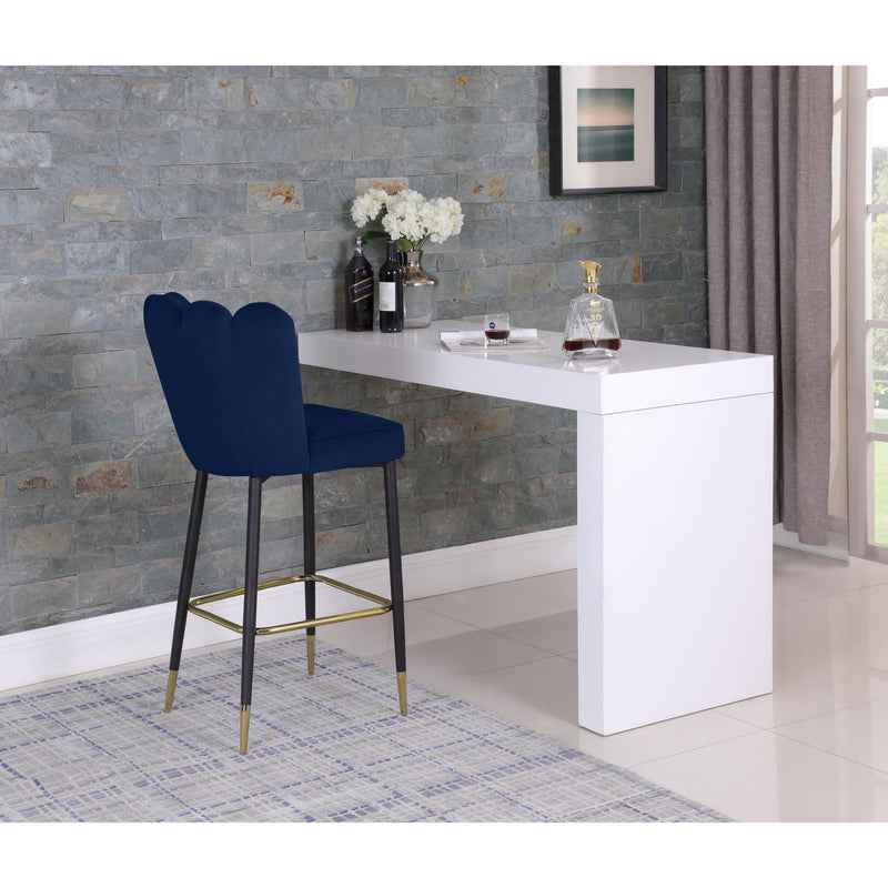 Meridian Lily Navy Velvet Stool IMAGE 7