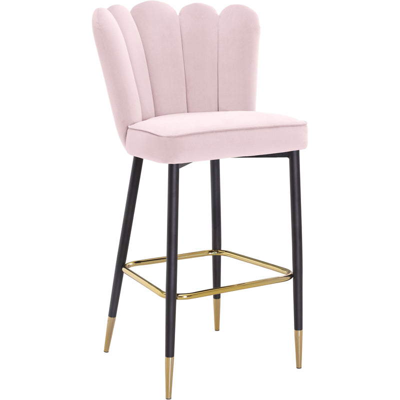 Meridian Lily Pink Velvet Stool IMAGE 1