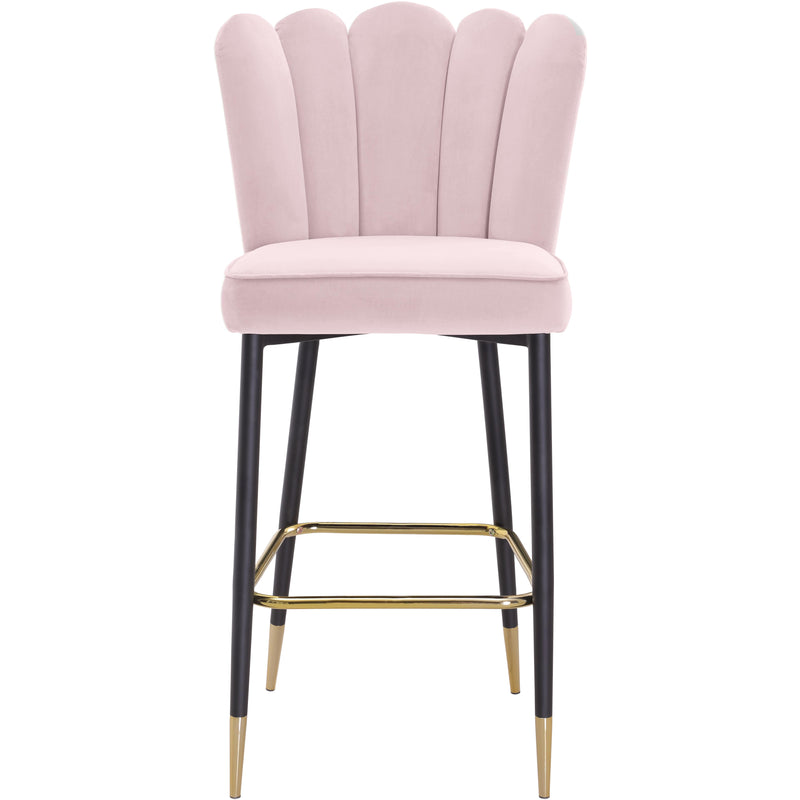 Meridian Lily Pink Velvet Stool IMAGE 2