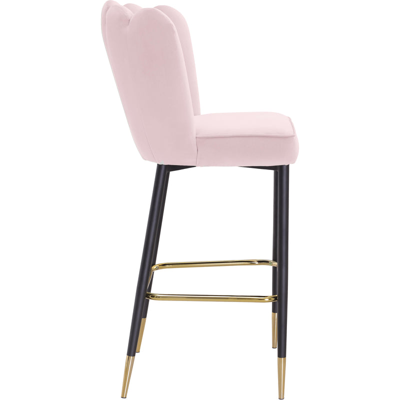 Meridian Lily Pink Velvet Stool IMAGE 3