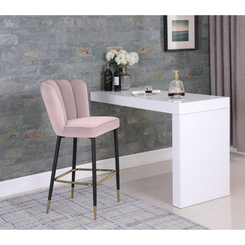 Meridian Lily Pink Velvet Stool IMAGE 6