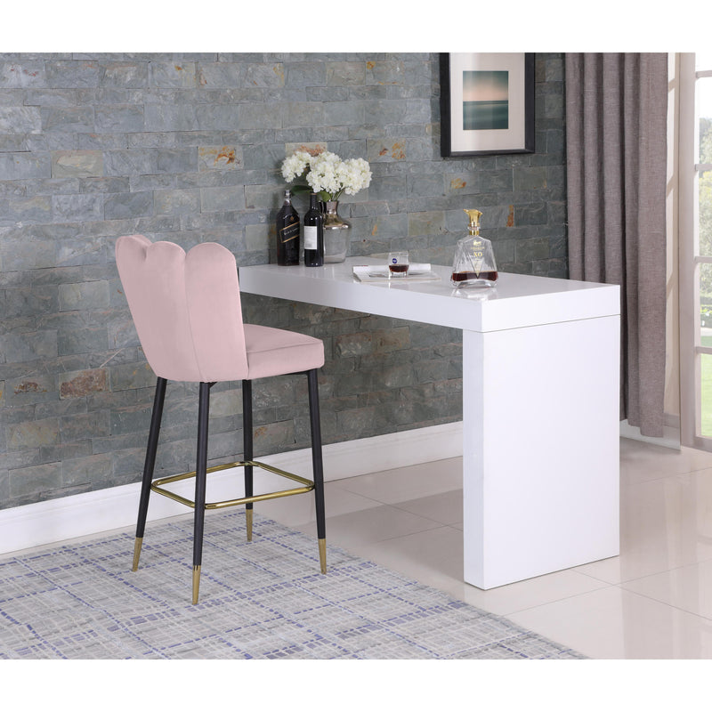 Meridian Lily Pink Velvet Stool IMAGE 7