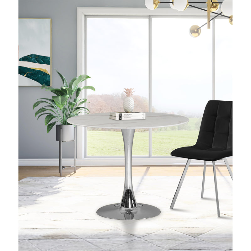 Meridian Tulip Chrome Dining Table (3 Boxes) IMAGE 3