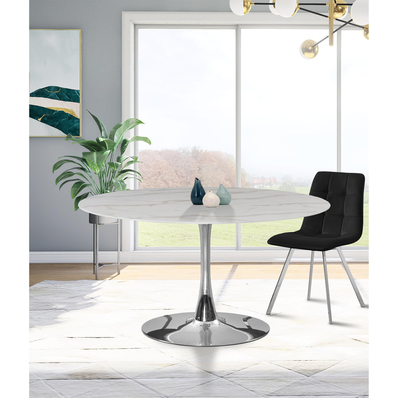 Meridian Tulip Chrome Dining Table (3 Boxes) IMAGE 3