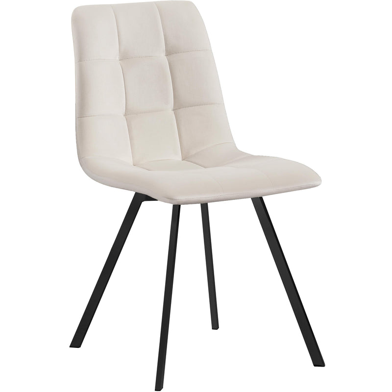 Meridian Annie Cream Velvet Dining Chair IMAGE 1