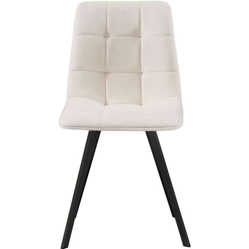 Meridian Annie Cream Velvet Dining Chair IMAGE 2