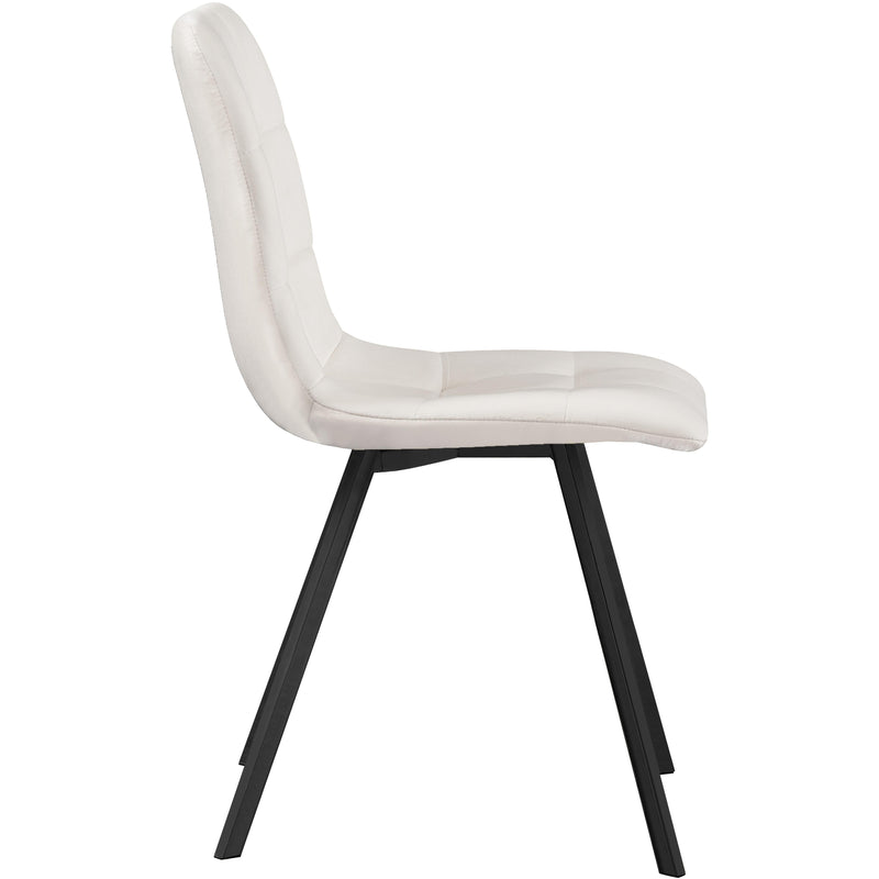 Meridian Annie Cream Velvet Dining Chair IMAGE 3