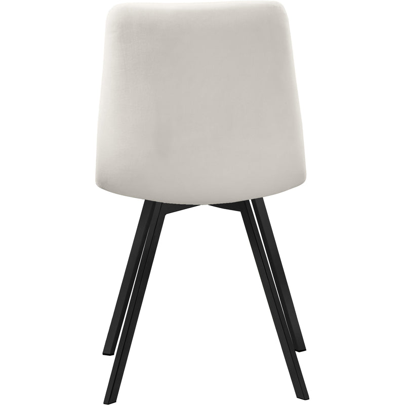 Meridian Annie Cream Velvet Dining Chair IMAGE 4