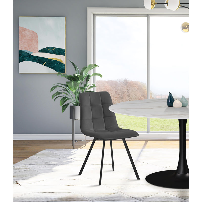 Meridian Annie Grey Velvet Dining Chair IMAGE 5