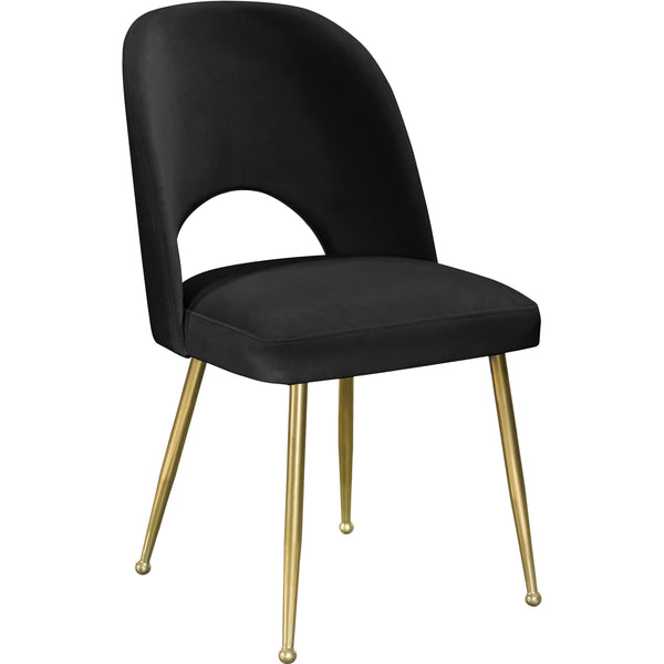 Meridian Logan Black Velvet Dining Chair IMAGE 1