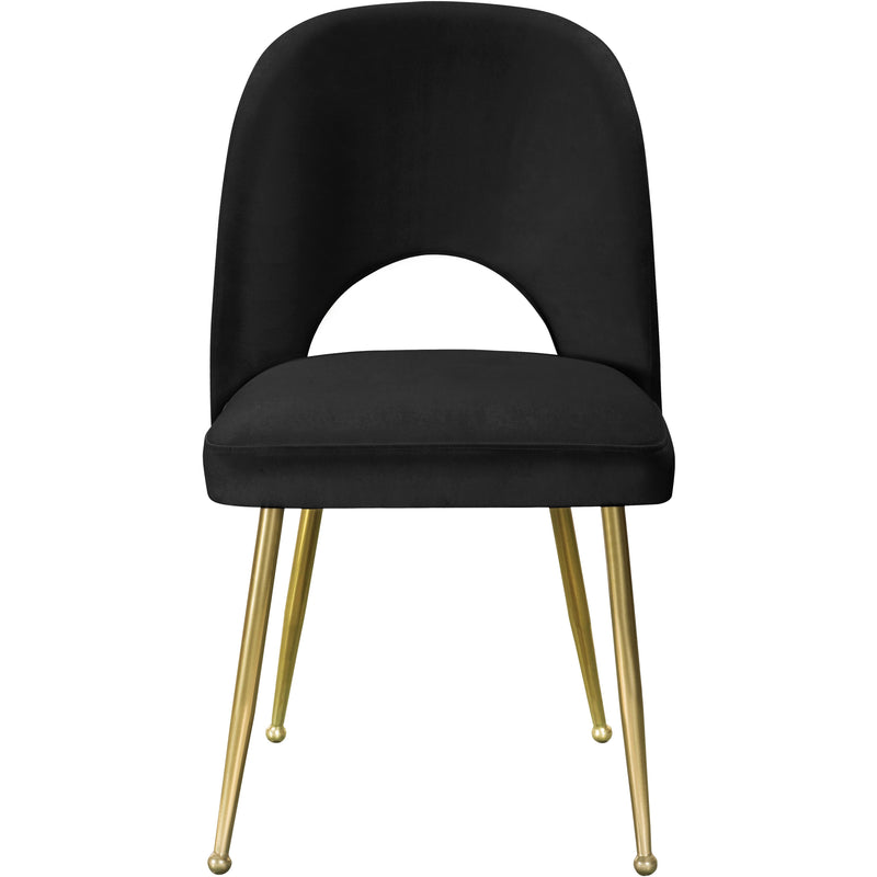 Meridian Logan Black Velvet Dining Chair IMAGE 2