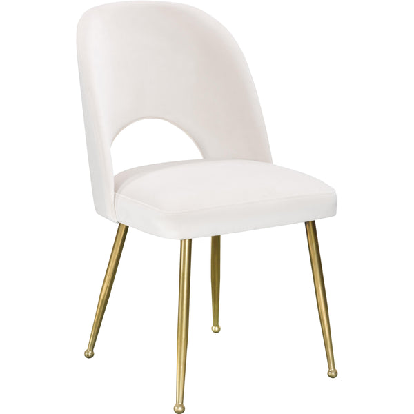 Meridian Logan Cream Velvet Dining Chair IMAGE 1