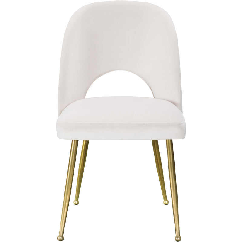 Meridian Logan Cream Velvet Dining Chair IMAGE 2