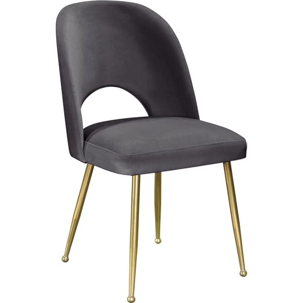 Meridian Logan Grey Velvet Dining Chair IMAGE 1