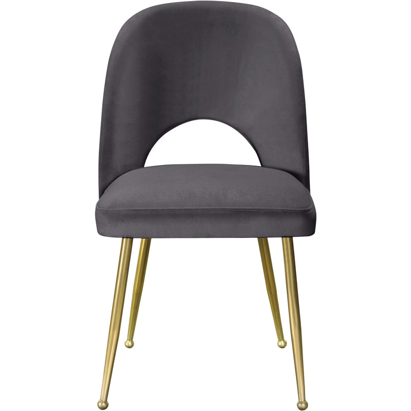 Meridian Logan Grey Velvet Dining Chair IMAGE 2