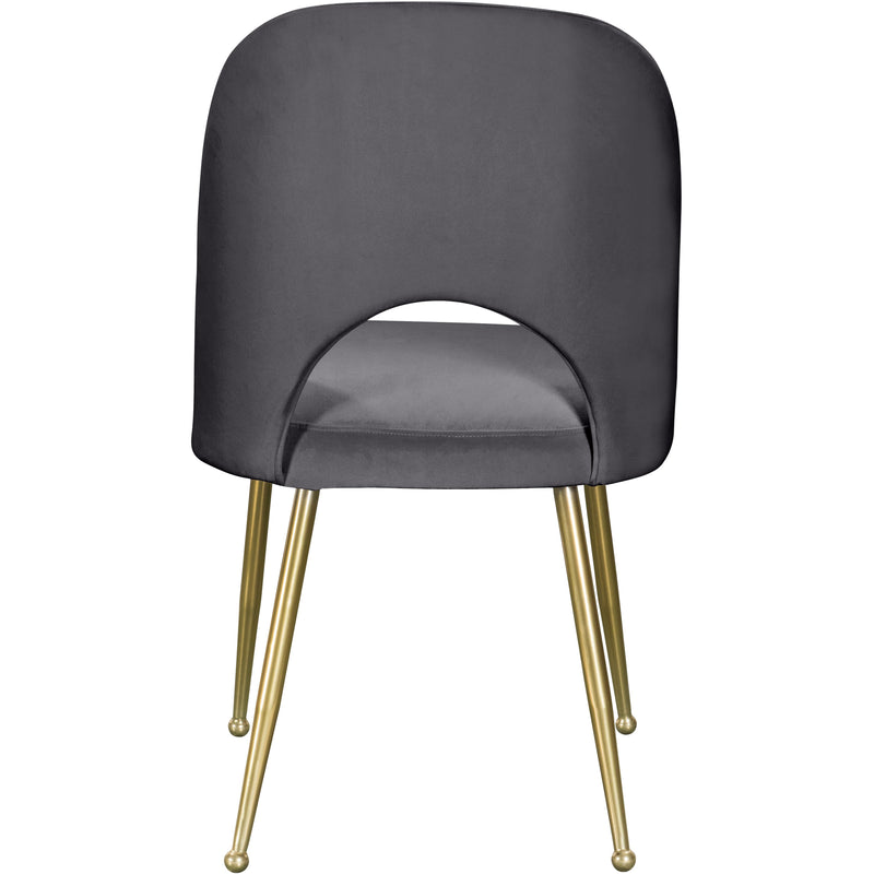 Meridian Logan Grey Velvet Dining Chair IMAGE 4