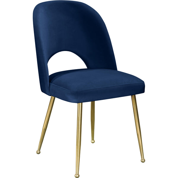 Meridian Logan Navy Velvet Dining Chair IMAGE 1