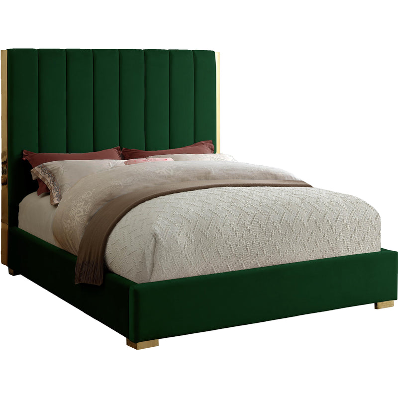 Meridian Becca Green Velvet King Bed IMAGE 1