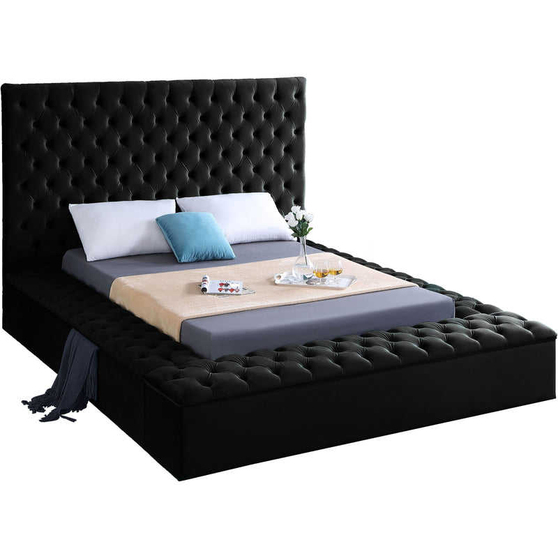 Meridian Bliss Black Velvet Full Bed (3 Boxes) IMAGE 1