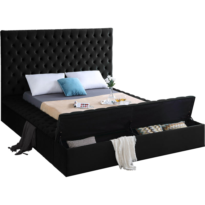 Meridian Bliss Black Velvet Full Bed (3 Boxes) IMAGE 2