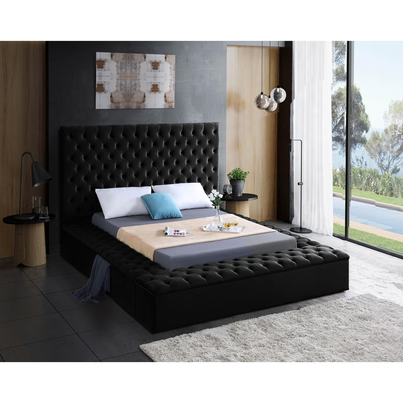 Meridian Bliss Black Velvet Full Bed (3 Boxes) IMAGE 5