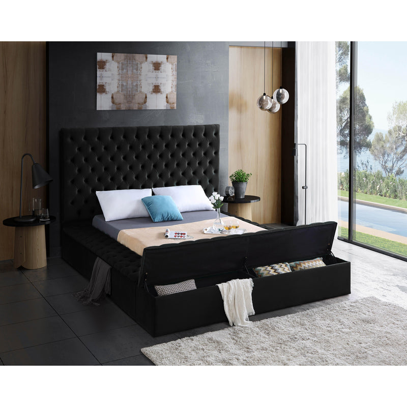 Meridian Bliss Black Velvet Full Bed (3 Boxes) IMAGE 6