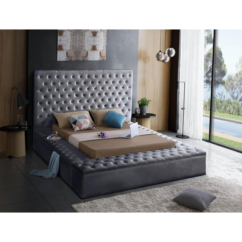 Meridian Bliss Grey Velvet Full Bed (3 Boxes) IMAGE 5